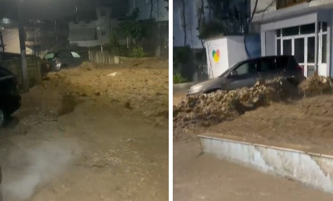 Situatë e pazakontë nga përmbytjet në disa vende, momenti kur uji merr përpara makinat (VIDEO)