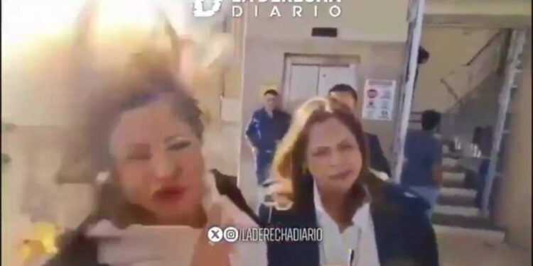 SHOKUESE / Po jepte deklaratë për mediat, deputetes i shpërthen eksplozivi në kokë, ja pamjet (VIDEO)