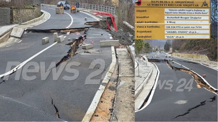 SKANDAL/ Shembet rruga pa u marrë ende në dorëzim “ULZA” shpk përfitoi tenderin 1.3 mln euro, punimet pa standarde (VIDEO)