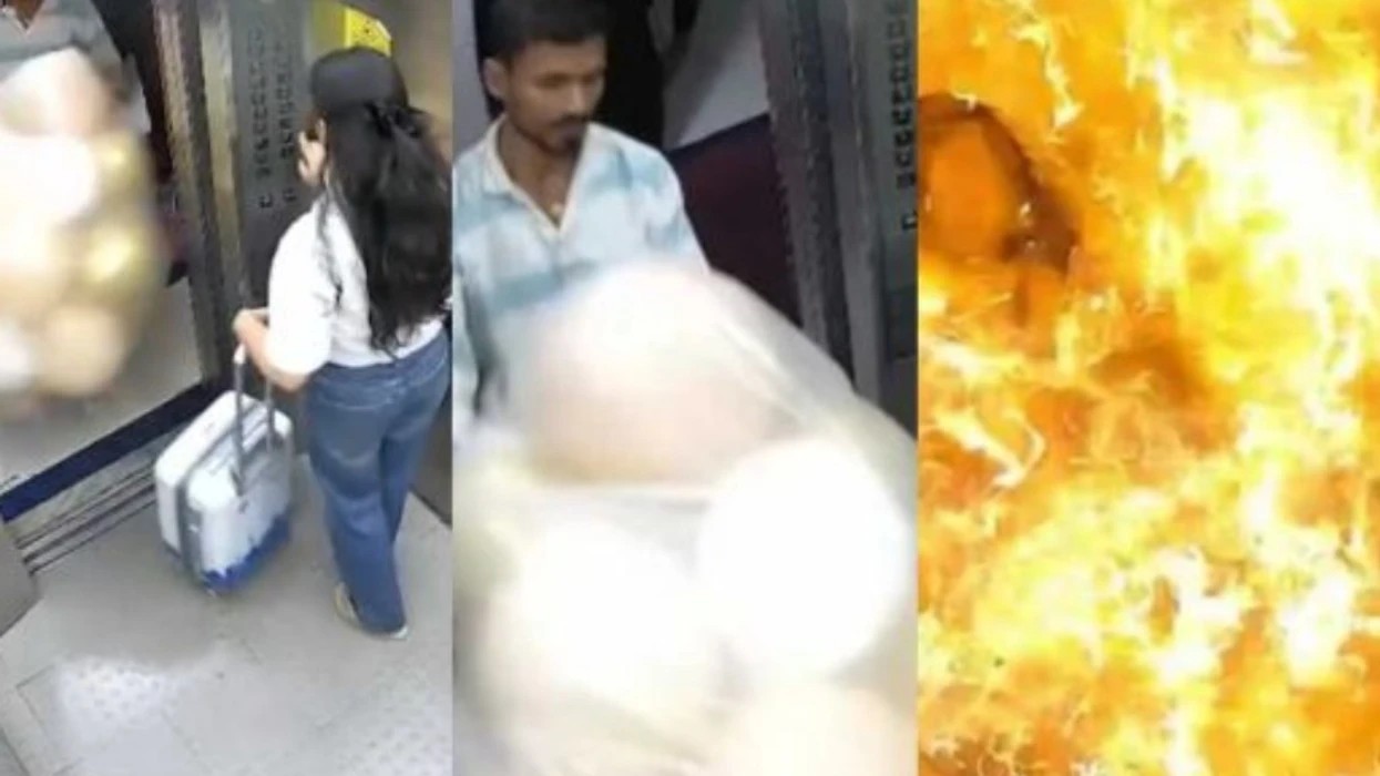 Momenti i frikshëm – pamje që tregojnë disa tullumbace të mbushura me gaz që shpërthejnë brenda një ashensori (VIDEO)