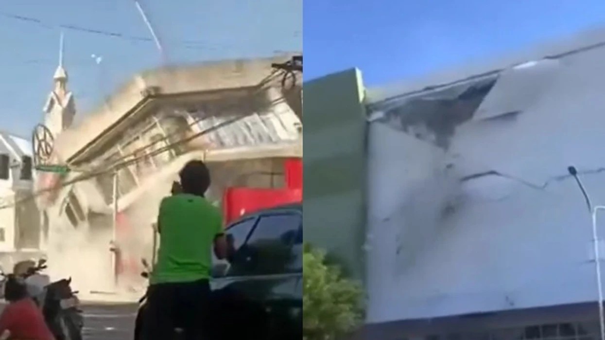E PABESUESHME/ Ky është momenti kur ndërtesat shemben nga tërmeti 7.8 ballë..(VIDEO)